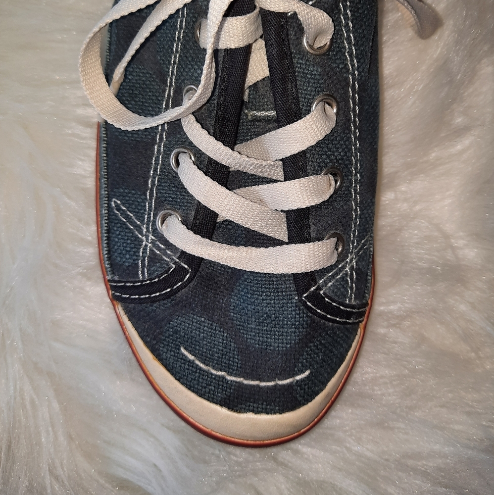 "Simple" hemp pokadot navy sneakers